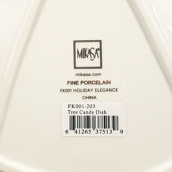 Mikasa Holiday Elegance Christmas Tree Candy Dish Holly Berries FKOO I-203 - Picture 8 of 10